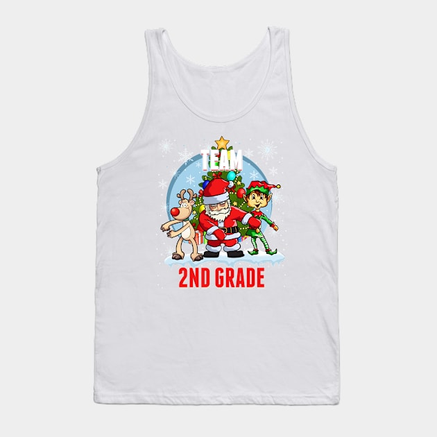 Team 2ND GRADE Santa Elf Reindeer Flossing Kids Christmas Tank Top by johnbbmerch